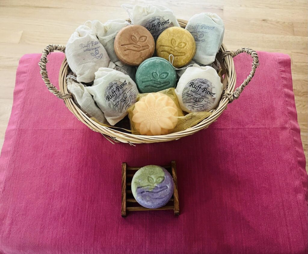 basket of Ruff Pawz soaps